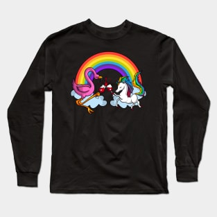 Unicorn Flamingo Party Long Sleeve T-Shirt